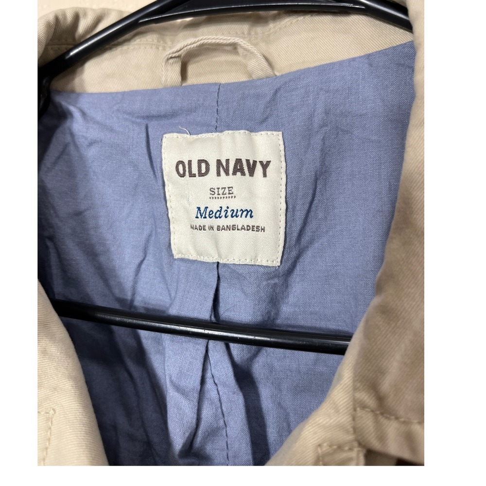 Old Navy Womens Coat Belted Double Breasted Beige Jacket Medium - Picture 4 of 9